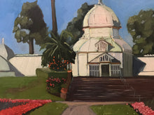 Load image into Gallery viewer, Painting on canvas San Francisco Conservatory of Flowers Plein Air Allaprima Landscape Golden Gate Park Free US Delivery
