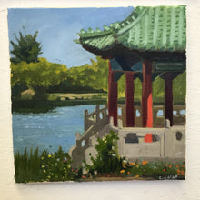 Load image into Gallery viewer, Original Painting Oil on Canvas San Francisco Chinese Pavillion Golden Gate Park Painting Plein Air Allaprima