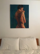 Load image into Gallery viewer, Oil Painting Female figure Allaprima Blue woman nude painting female body fine art impressionist painting oil on canvas studio figure