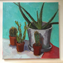 Load image into Gallery viewer, Still life Oil Painting on Canvas Cactus Original figurative art Plant painting
