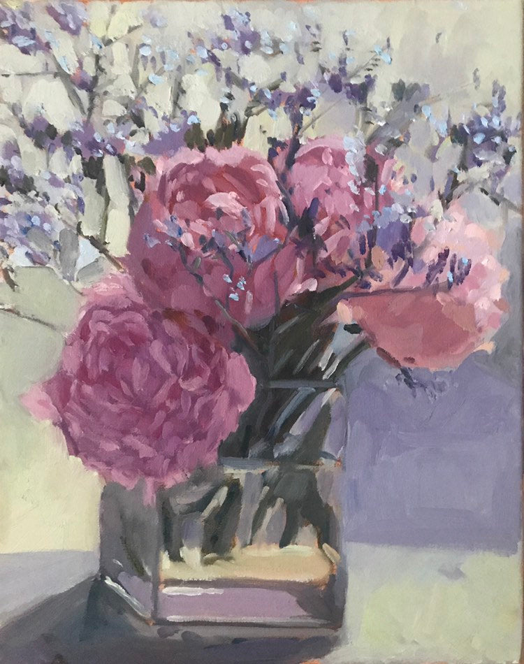 Lilac Painting Flowers Original Artwork Still Life Lilac Painting