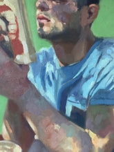 Load image into Gallery viewer, Portrait Painting on Canvas Original Portrait Young Man Reading. Oil Painting on canvas, figurative art, portraiture.