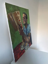 Load image into Gallery viewer, Portrait Painting on Canvas Original Portrait Young Man Reading. Oil Painting on canvas, figurative art, portraiture.
