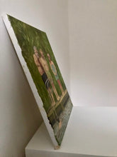 Load image into Gallery viewer, Figurative painting on canvas Bathing Ponds in Hampstead Heath London Park Oil Painting Landscape Painting Figurative Art