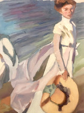 Load image into Gallery viewer, Landscape painting women on the beach Oil Painting on Canvas after Joaquin Sorolla Figurative Painting impressionist
