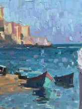 Load image into Gallery viewer, Oil Painting Morocco Rabat Salé Bouregreg original painting on canvas moroccan landscape painting