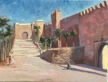 Load image into Gallery viewer, Oil Painting Morocco Rabat Kasbah Oudeyas original painting on canvas moroccan landscape painting