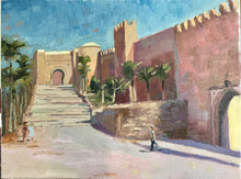 Load image into Gallery viewer, Oil Painting Morocco Rabat Kasbah Oudeyas original painting on canvas moroccan landscape painting