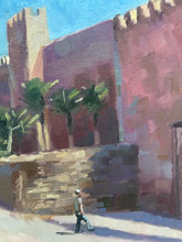 Load image into Gallery viewer, Oil Painting Morocco Rabat Kasbah Oudeyas original painting on canvas moroccan landscape painting