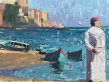 Load image into Gallery viewer, Oil Painting Morocco Rabat Salé Bouregreg original painting on canvas moroccan landscape painting