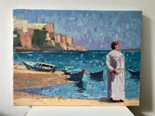 Load image into Gallery viewer, Oil Painting Morocco Rabat Salé Bouregreg original painting on canvas moroccan landscape painting