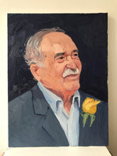 Load image into Gallery viewer, Portrait painting Gabriel Garcia Marquez original oil painting on canvas columbian author portraiture male portrait