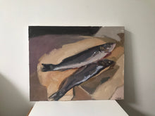 Load image into Gallery viewer, Still life Fish painting original oil painting on canvas sea bass food art