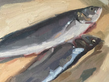 Load image into Gallery viewer, Still life Fish painting original oil painting on canvas sea bass food art