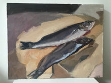 Load image into Gallery viewer, Still life Fish painting original oil painting on canvas sea bass food art