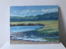 Load image into Gallery viewer, Landscape painting Ipswich Salt Marsh Massachusetts Plein Air Painting Oil on Canvas Original Art allaprima Landscape