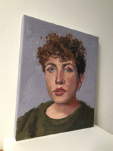 Load image into Gallery viewer, Allaprima portrait painting oil on canvas female portrait figurative art Annie Mac portrait
