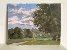 Load image into Gallery viewer, Landscape painting Hampstead Heath Park London Plein Air Painting Oil on Canvas Original London Panoramic View