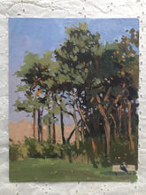 Load image into Gallery viewer, Landscape painting Hampstead Heath Park London Plein Air Painting Oil on Canvas Original London Painting Sunset Park