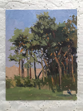 Load image into Gallery viewer, Landscape painting Hampstead Heath Park London Plein Air Painting Oil on Canvas Original London Painting Sunset Park