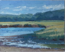 Load image into Gallery viewer, Landscape painting Ipswich Salt Marsh Massachusetts Plein Air Painting Oil on Canvas Original Art allaprima Landscape