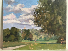 Load image into Gallery viewer, Landscape painting Hampstead Heath Park London Plein Air Painting Oil on Canvas Original London Panoramic View