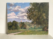 Load image into Gallery viewer, Landscape painting Hampstead Heath Park London Plein Air Painting Oil on Canvas Original London Panoramic View