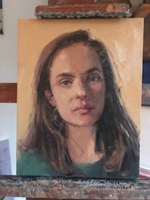 Load image into Gallery viewer, Female portrait painting young woman original portrait commission on canvas