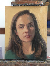 Load image into Gallery viewer, Female portrait painting young woman original portrait commission on canvas