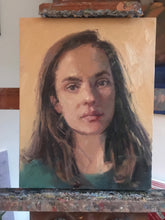 Load image into Gallery viewer, Female portrait painting young woman original portrait commission on canvas