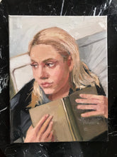 Load image into Gallery viewer, Portrait young woman reading Zorn limited palette original art on canvas