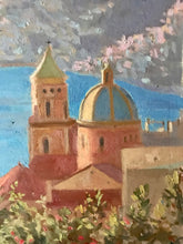 Load image into Gallery viewer, Praiano landscape painting San Gennaro Amalfi coast original art on canvas oil painting Italy
