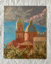 Load image into Gallery viewer, Praiano landscape painting San Gennaro Amalfi coast original art on canvas oil painting Italy