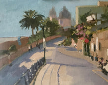 Load image into Gallery viewer, Praiano landscape oil painting San Gennaro Amalfi coast original art on canvas oil painting Italy cityscape