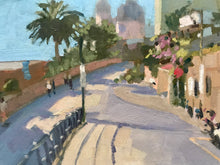 Load image into Gallery viewer, Praiano landscape oil painting San Gennaro Amalfi coast original art on canvas oil painting Italy cityscape