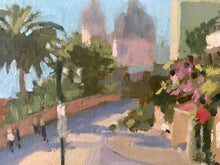 Load image into Gallery viewer, Praiano landscape oil painting San Gennaro Amalfi coast original art on canvas oil painting Italy cityscape