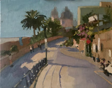 Load image into Gallery viewer, Praiano landscape oil painting San Gennaro Amalfi coast original art on canvas oil painting Italy cityscape