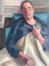 Load image into Gallery viewer, Portrait painting Ali sleeping male original portrait on canvas man asleep original art