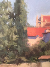 Load image into Gallery viewer, Oil painting on canvas Vetheuil Church original art paysage val d'oise french landscape painting French village