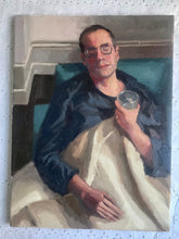 Load image into Gallery viewer, Portrait painting Ali sleeping male original portrait on canvas man asleep original art