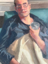 Load image into Gallery viewer, Portrait painting Ali sleeping male original portrait on canvas man asleep original art
