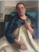 Load image into Gallery viewer, Portrait painting Ali sleeping male original portrait on canvas man asleep original art
