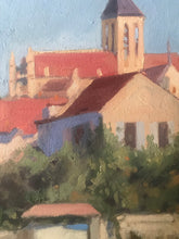 Load image into Gallery viewer, Oil painting on canvas Vetheuil Church original art paysage val d'oise french landscape painting French village