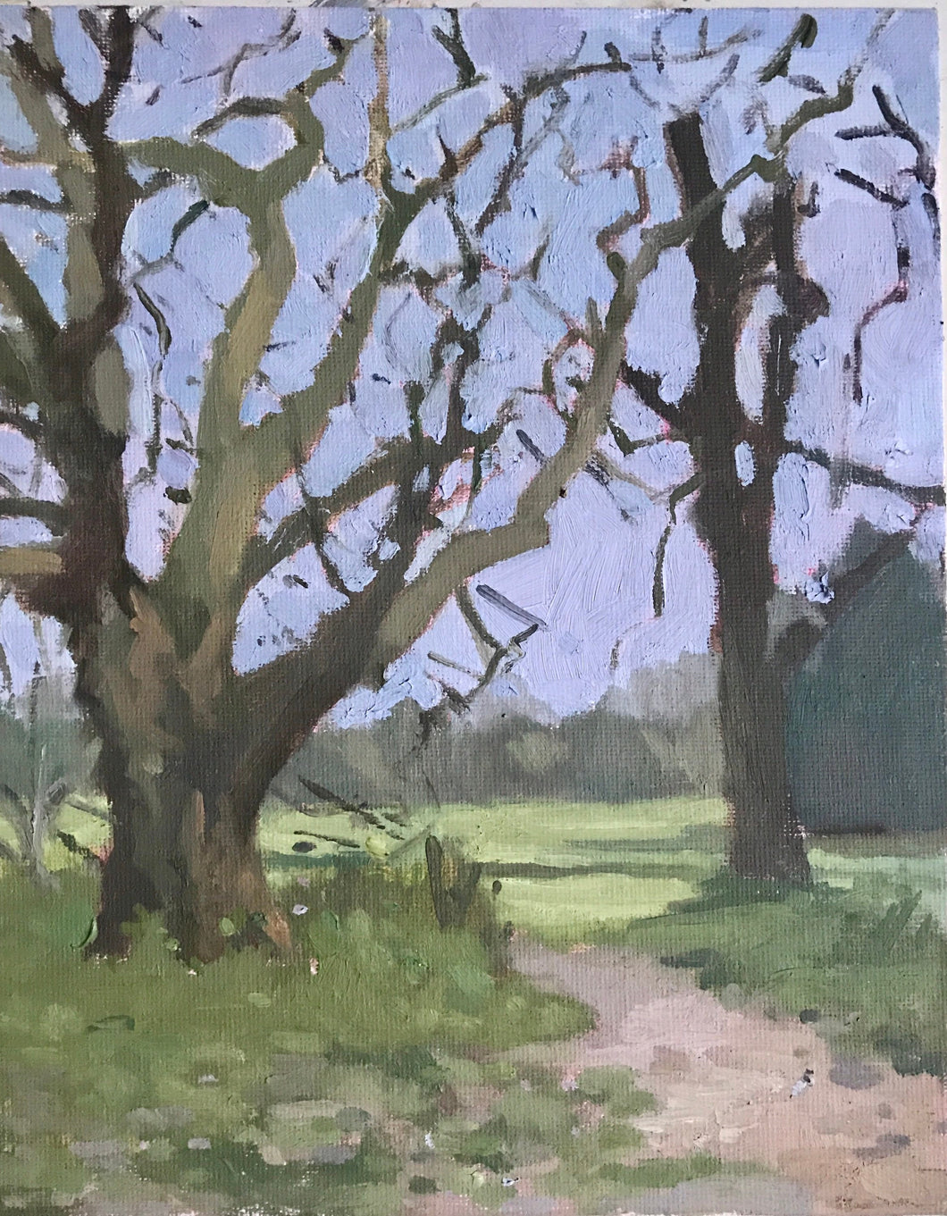 Landscape painting Regent’ Park London Plein Air Painting Oil on Canvas Original London Trees