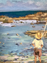 Load image into Gallery viewer, Rabat beach painting Morocco seascape summer Moroccan beach oil painting on canvas plein air rabat landscape