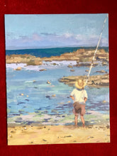 Load image into Gallery viewer, Rabat beach painting Morocco seascape summer Moroccan beach oil painting on canvas plein air rabat landscape