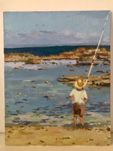 Load image into Gallery viewer, Rabat beach painting Morocco seascape summer Moroccan beach oil painting on canvas plein air rabat landscape