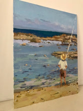 Load image into Gallery viewer, Rabat beach painting Morocco seascape summer Moroccan beach oil painting on canvas plein air rabat landscape