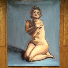 Load image into Gallery viewer, Original Art Woman figure Oil painting on Canvas, nude female painting, nude woman art, allaprima figure, oil painting on canvas
