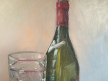 Load image into Gallery viewer, Original Oil Still Life Painting: Wine Bottle &amp; Glass, Allaprima Art

